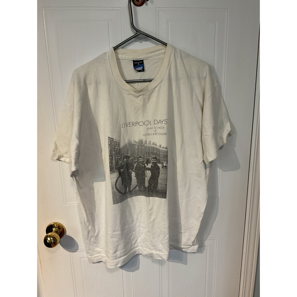 Screen Stars Liverpool Days T-Shirt Mens XL White Good Vintage Astrid Kirchherr